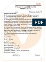 CBSE Sample Paper For Class 11 Physics Mock Paper 1 With Solutions