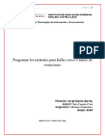 Programar Los Métodos para Hallar Ceros o Raíces de Ecuaciones