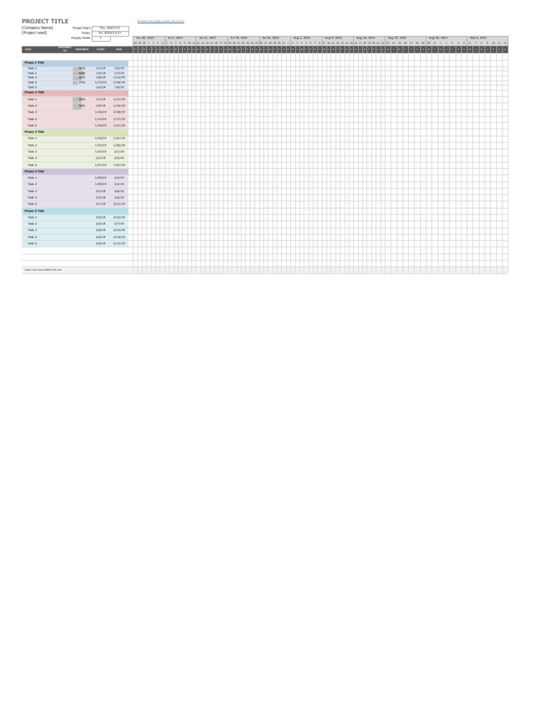 Simple Gantt Chart Ms Pdf Computing