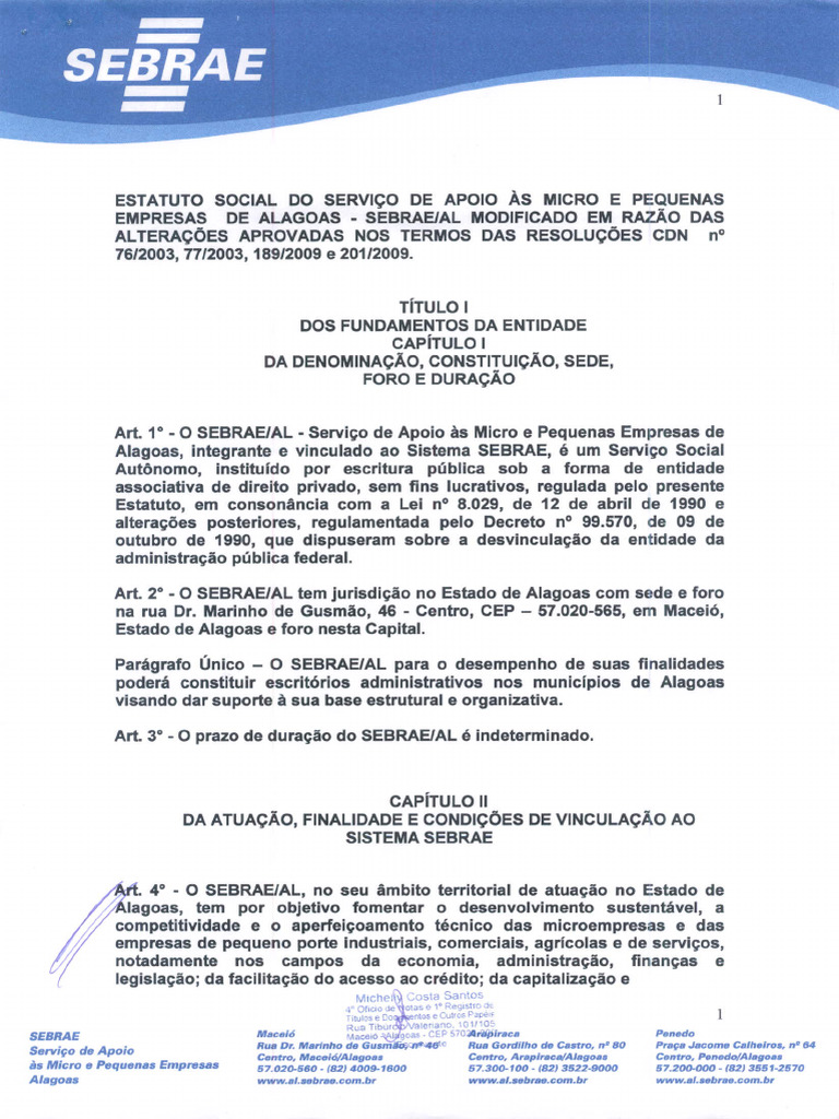 Estatuto Social 01 06 | PDF
