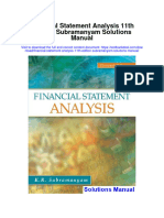 Financial Statement Analysis 11th Edition Subramanyam Solutions Manual