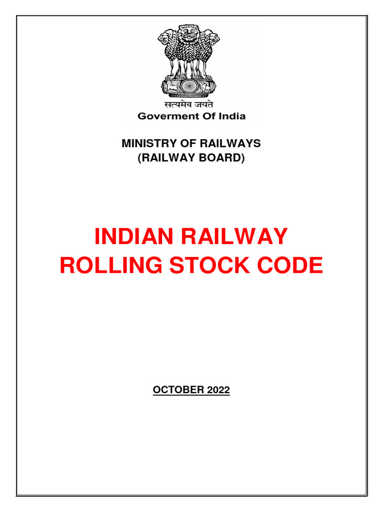 Indian railway rolling stock code pdf rail transport train