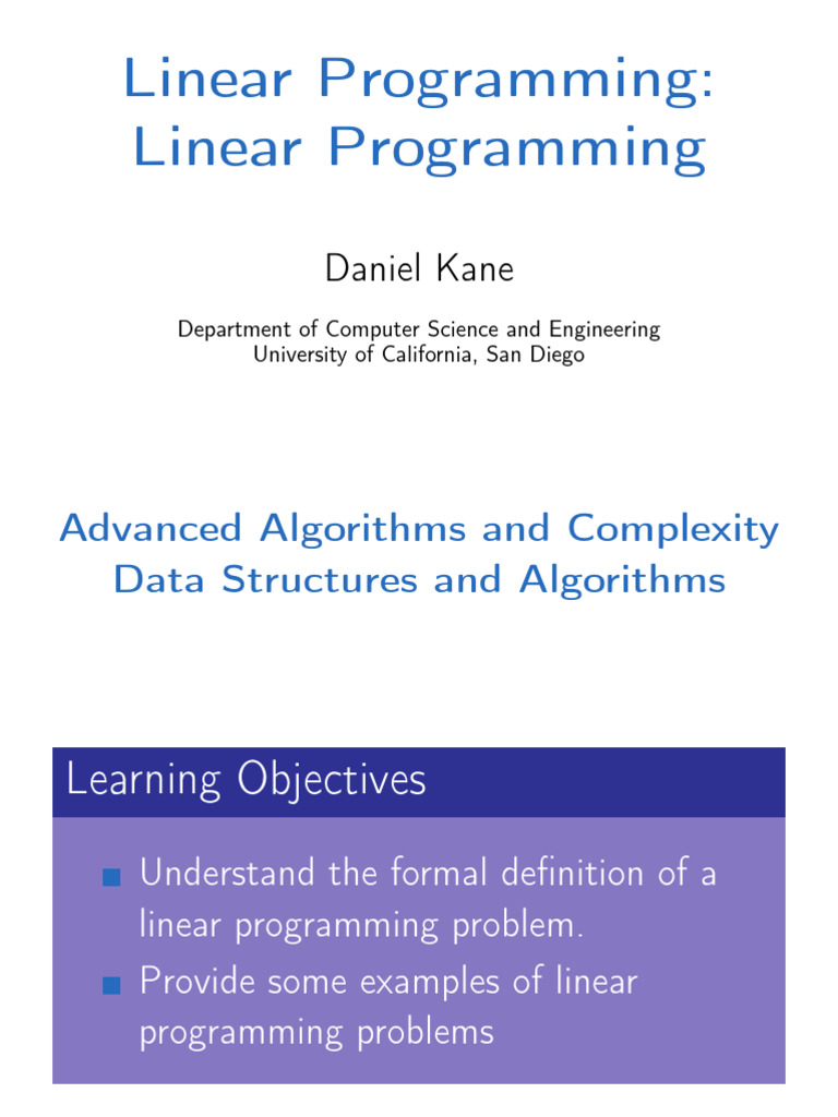 Linear Programming Concepts | PDF | Linear Programming | Mathematical ...