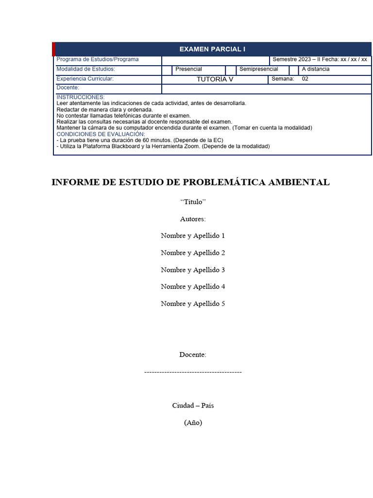 Examen Parcial I: Problemática Ambiental | PDF | Crecimiento personal y ...