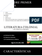 Literatura Colonial CrÃ Nicas de Indias, Barroco y Neoclasicismo