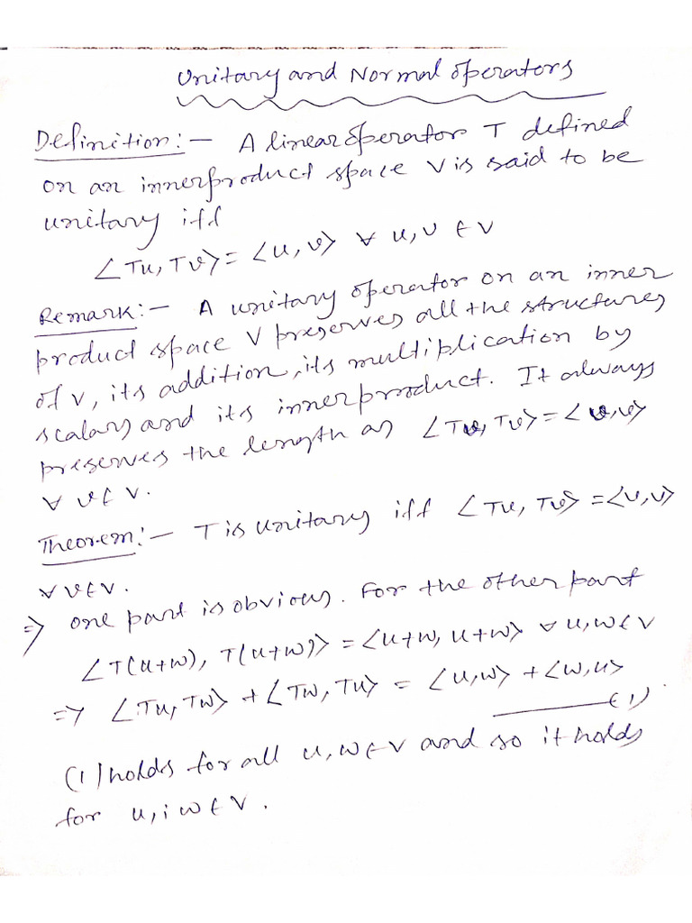 Normal and Unitary Operator | PDF