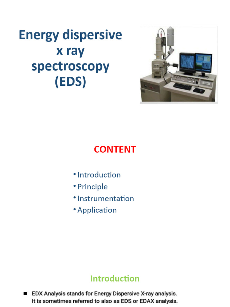 EDS: Principles and Instrumentation | PDF | Energy Dispersive X Ray ...