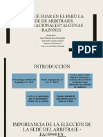 Porque Fijar en El Peru Una Sede de Arbitrajes Internacionales