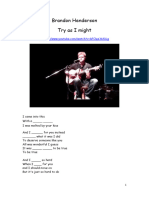 Brandon Henderson-Try As I Might SONG