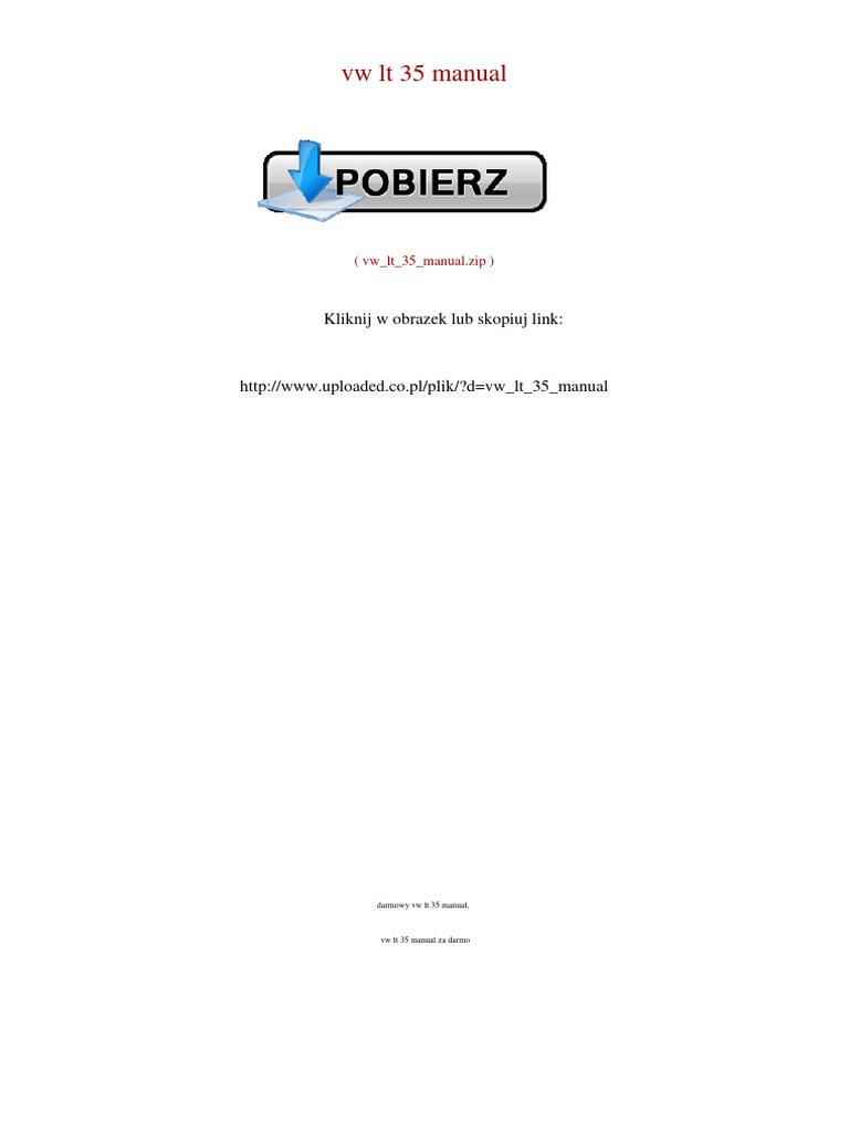 VW LT 35 Manual | PDF