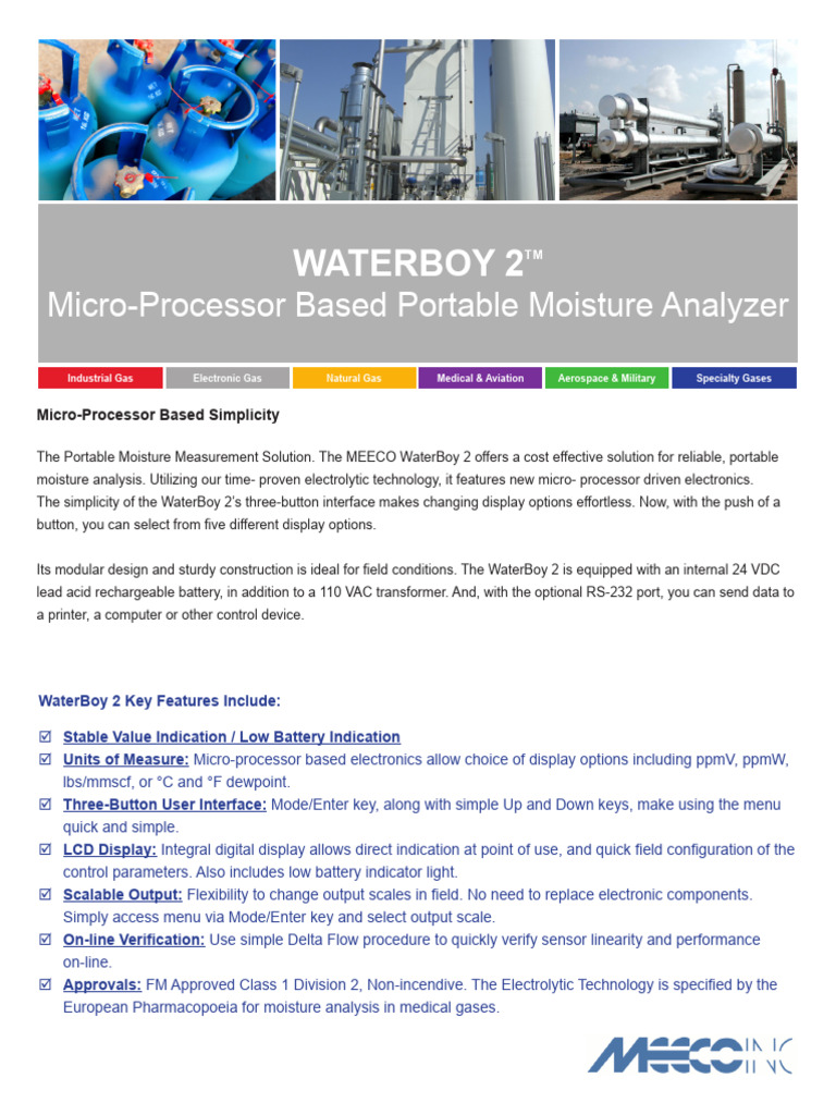 WaterBoy 2 Portable Moisture Analyzer | PDF | Electricity | Physical ...