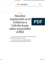 Sánchez Mantendrá en El Gobierno A Calviño Hasta Saber Si Presidirá El BEI