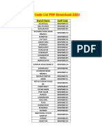 SBI Bank Swift Code List PDF Download 2022
