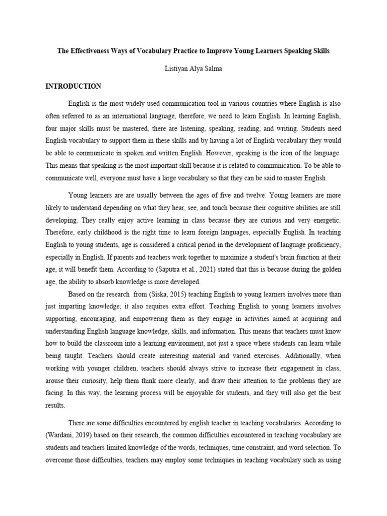 Vocabulary Strategies for Young Learners | PDF | Vocabulary | Learning