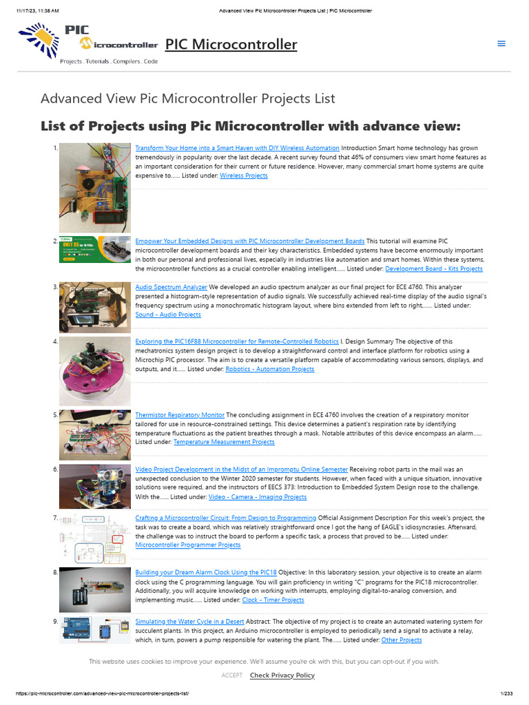 Advanced View Pic Microcontroller Projects List - PIC Microcontroller ...
