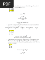 SWCE and Fluid Mechanics Assignment With Answers