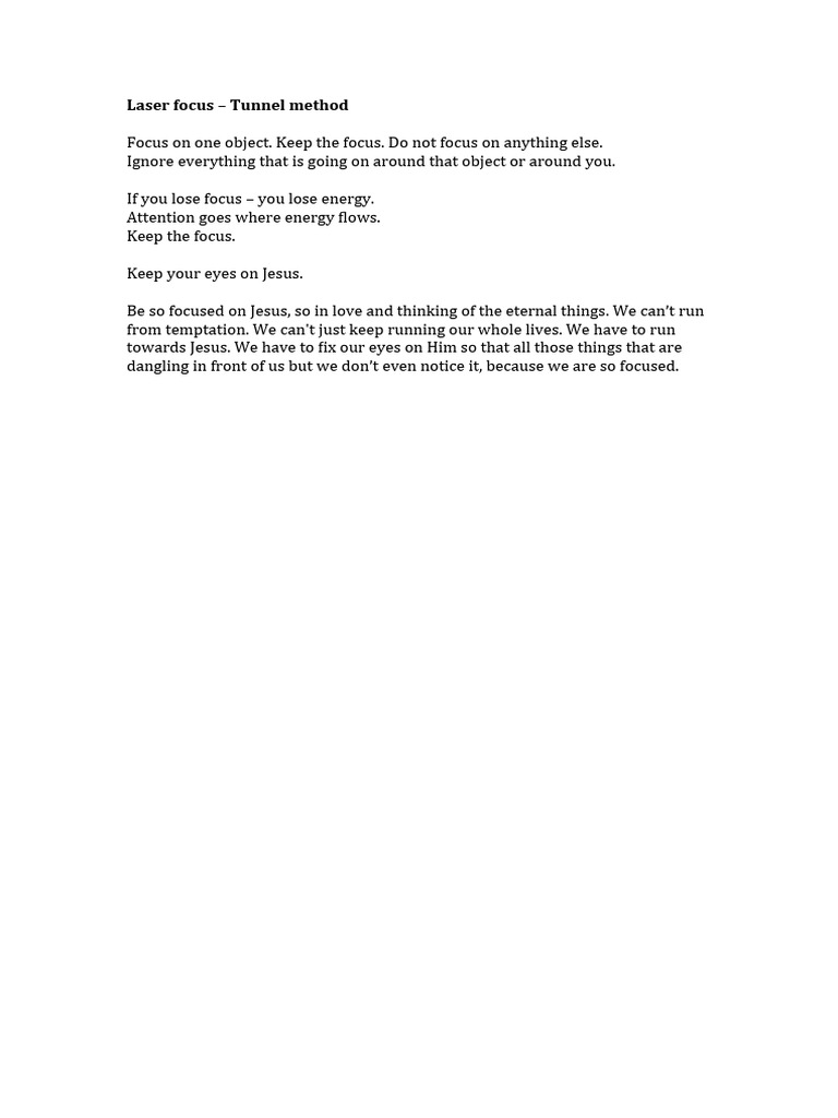 Laser Focus Tunnel Method PDF