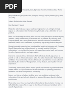 PayPal Authorization Letter Template | PDF