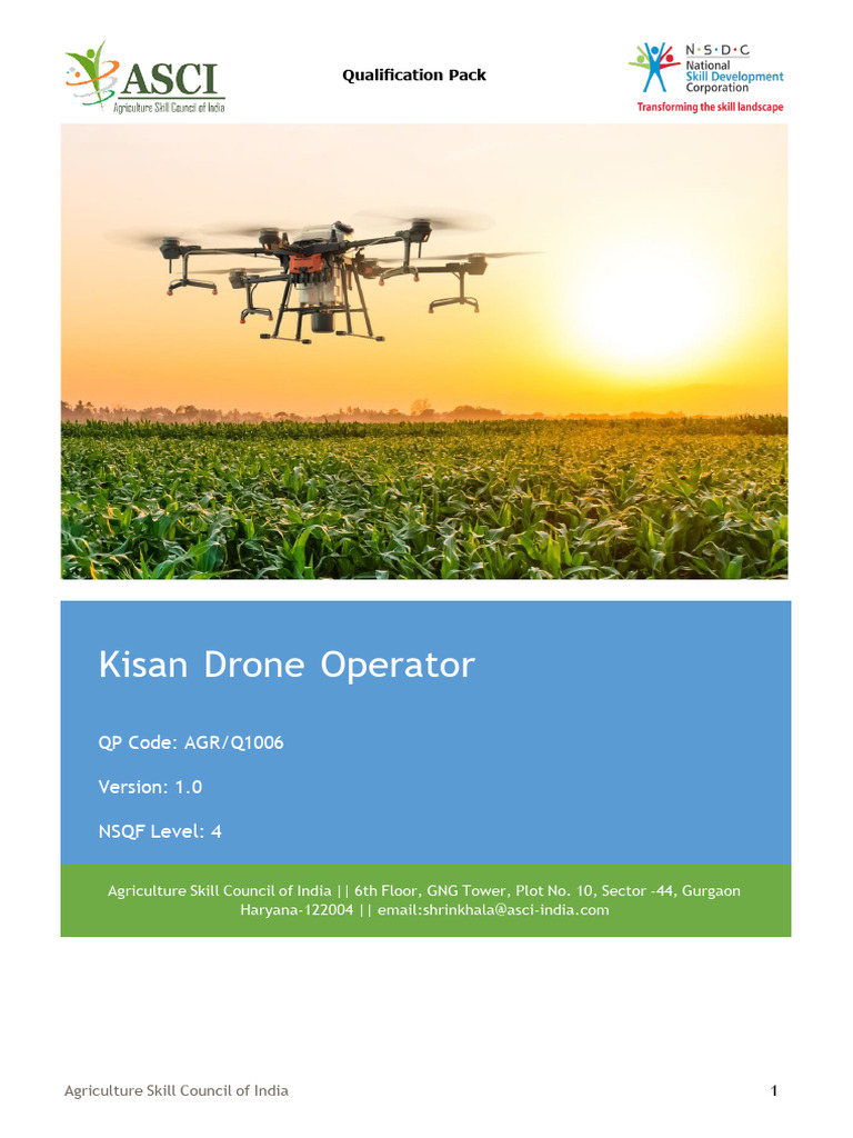 Kisan Drone Operator Agr Q1006 V1 0 Pdf Unmanned Aerial Vehicle