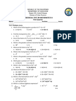 Periodical Test in Mathematics 8