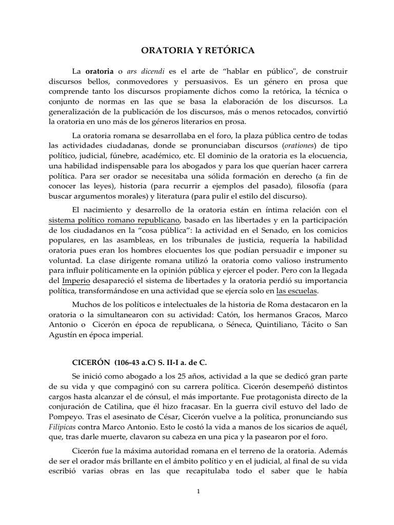 Oratoria-y-retórica | PDF | Cicerón | Retórica