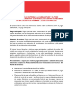 Procedimiento Diferencias Pago Adelantado Anticipado