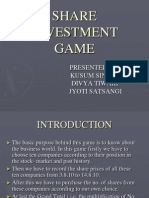 Share Investment Game: Presented By: Kusum Singh Divya Tiwari Jyoti Satsangi