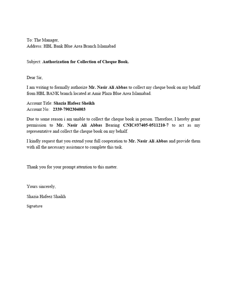 Authority Letter | PDF