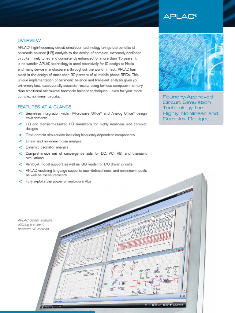 Aplac Datasheet | PDF | Simulation | Nonlinear System