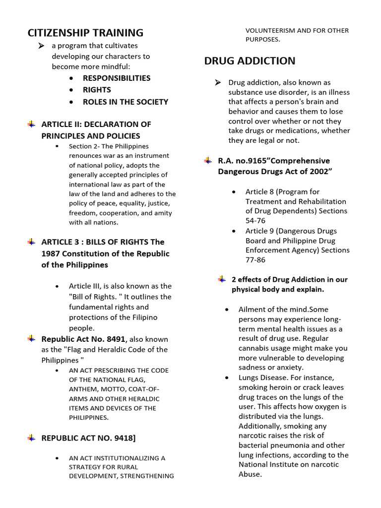 Citizenship Training | PDF | Substance Abuse | Substance Use Disorder