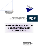 Promoción de La Salud Y Apoyo Psicológio Al Paciente