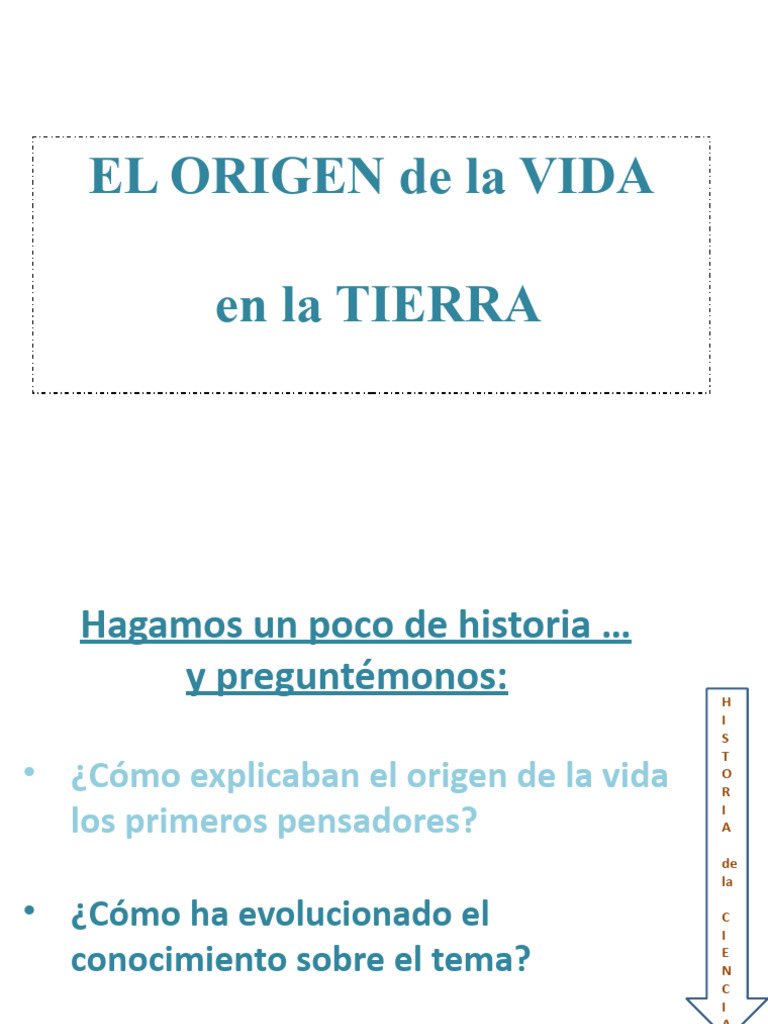 ABIOGENESIS y BIOGENESIS El Origen de La Vida en La Tierra | PDF ...