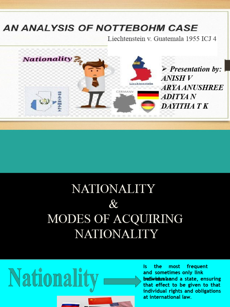 PIL 2 (Nottebohm Case Presentation) Group 1 PDF Nationality