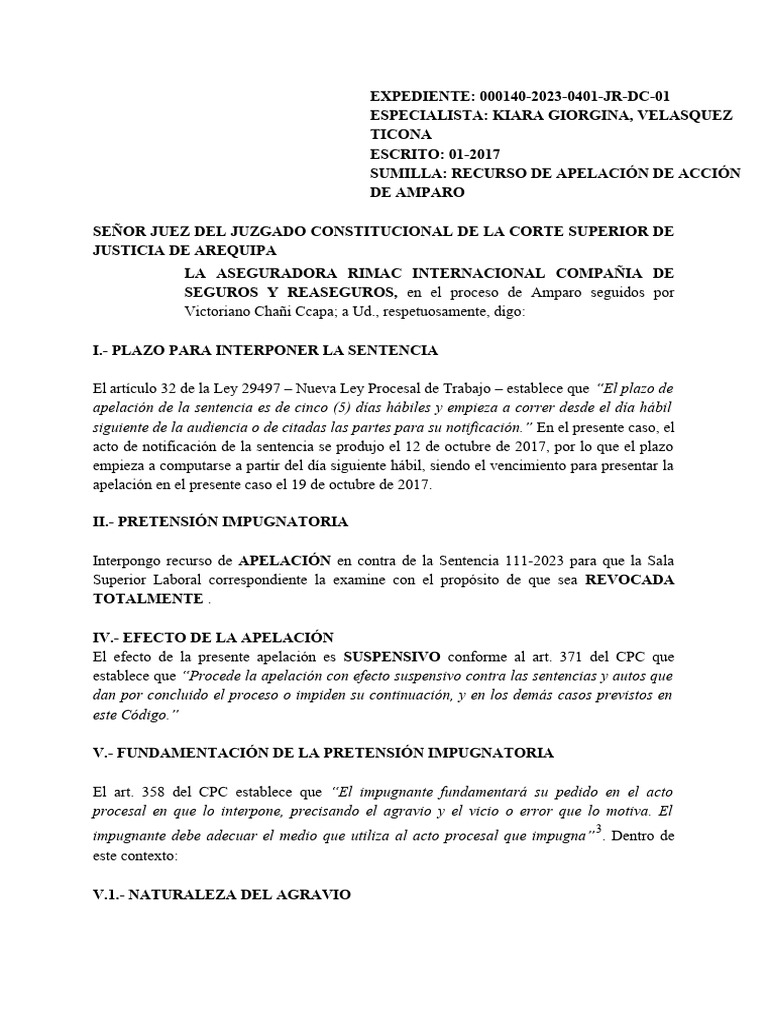 Apelación A La Sentencia Del Grupo 2 | PDF | Apelación | Sentencia (ley)