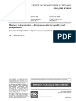 Draft International Standard ISO DIS 15189 Medical Laboratories