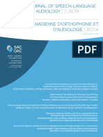 Revue Canadienne D'orthophonie Et Audiologie 2019 Num 43 Vol1