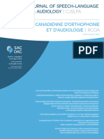 Revue Canadienne D'orthophonie Et Audiologie 2018 Num 42 Vol1