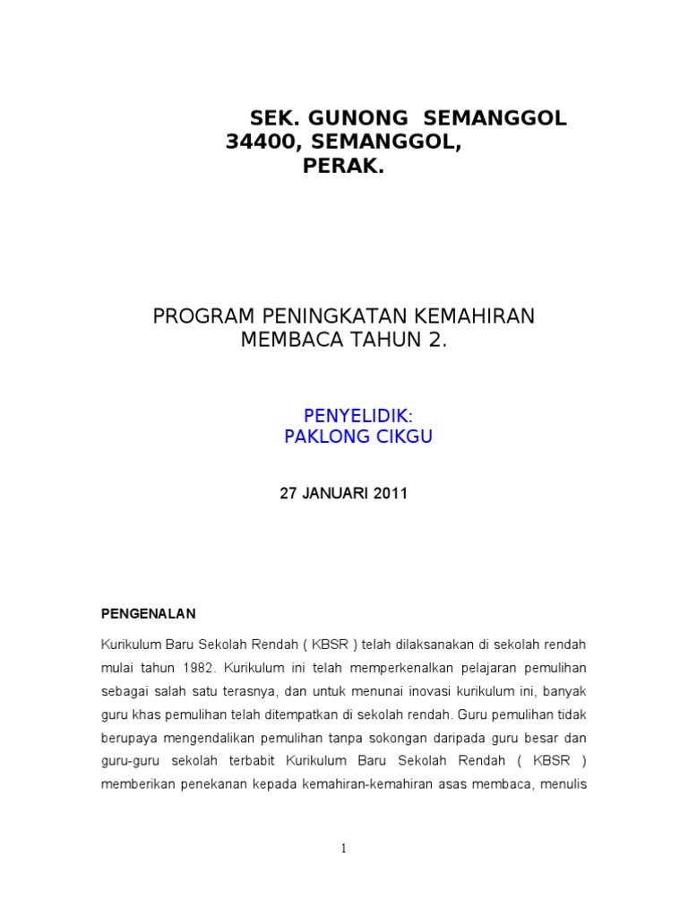 Kajian Tindakan Bahasa Melayu