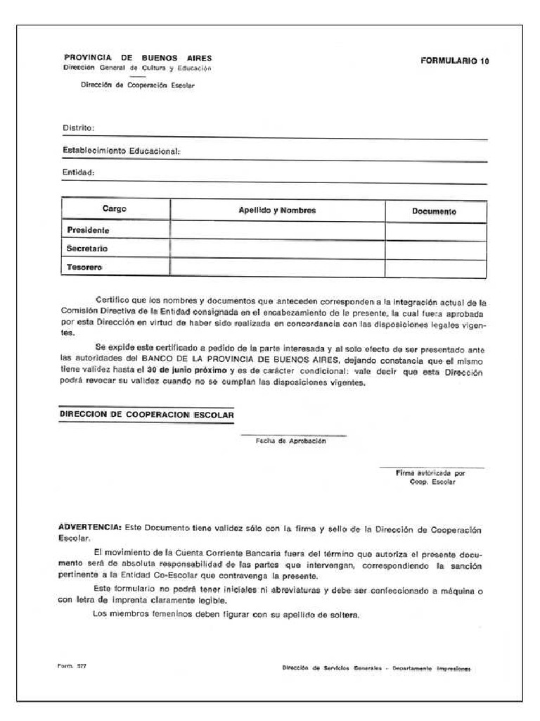 Formulario 10 | PDF