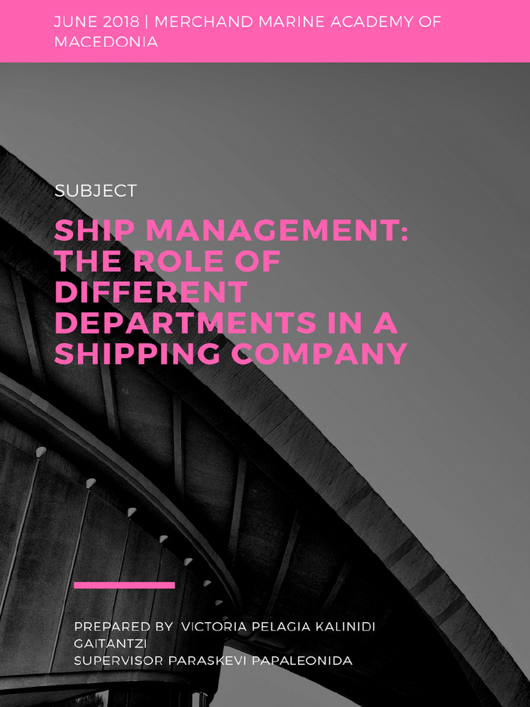 The Role of Different Departments in a Shipping Company | PDF | Ships