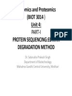 Genomics and Proteomics (BIOT 3014) Unit 4: Protein Sequencing:Edman Degradation Method Degradation Method