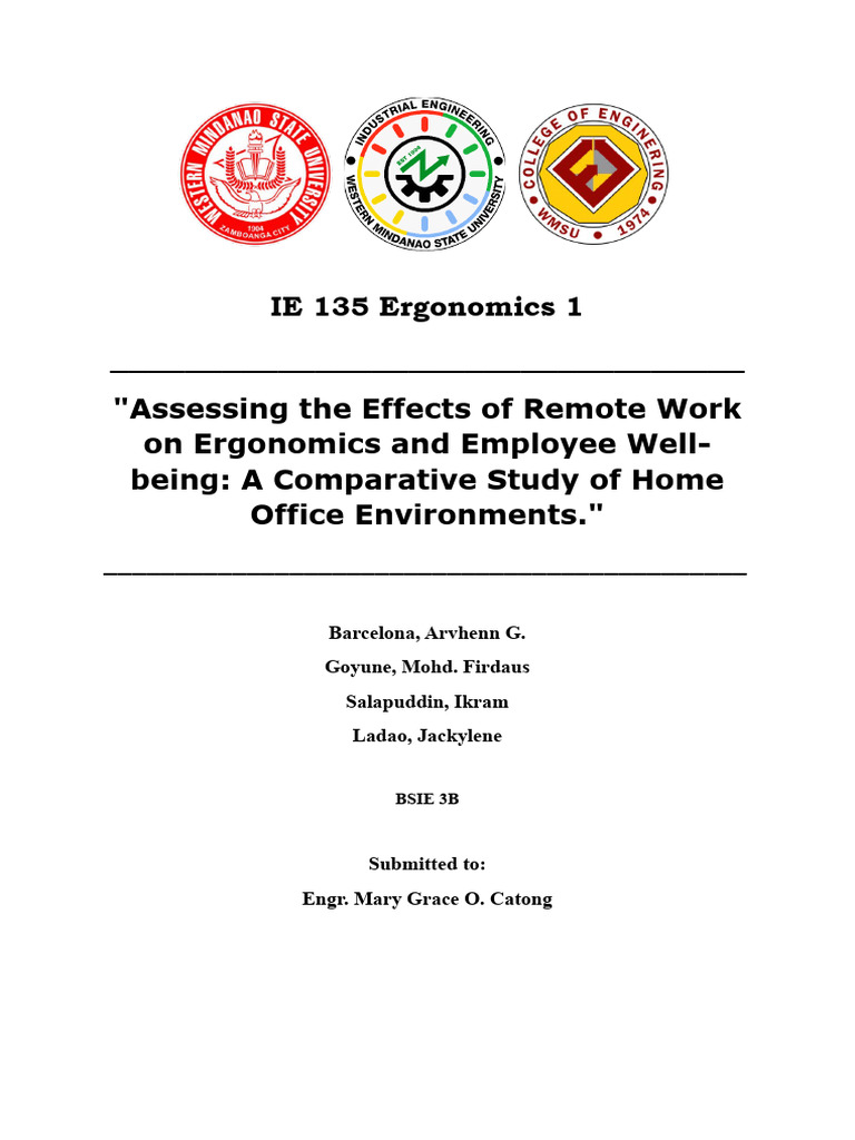 Ergonomics Assignment PDF Human Factors And Ergonomics Job Satisfaction