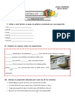 Ficha de Trabajo-La Preposicion