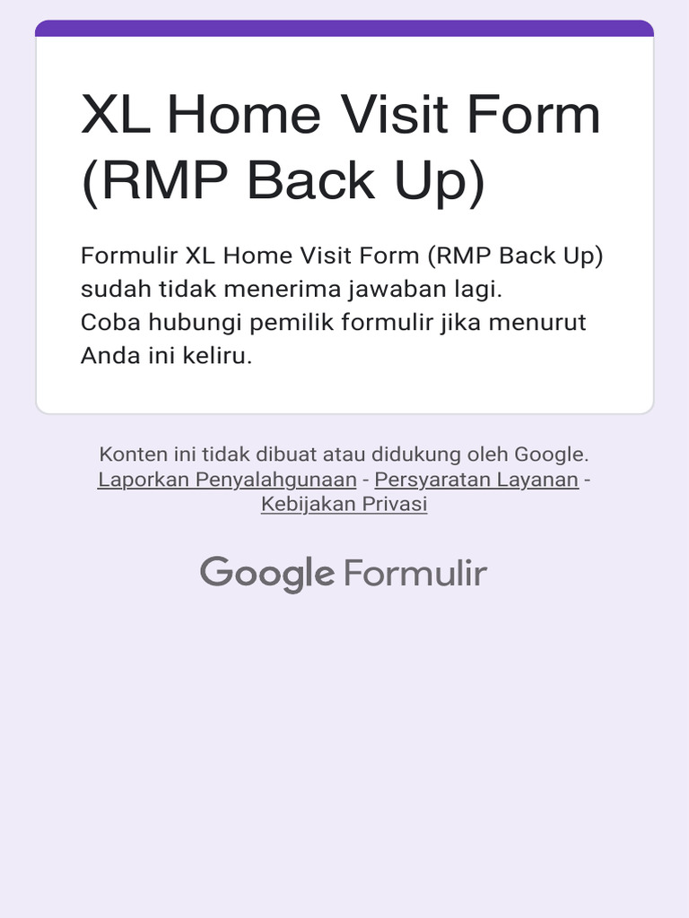 Formulir Kunjungan XL Home | PDF | Hukum