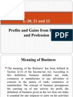 L-20, 21 and 22: Profits and Gains From Business and Profession