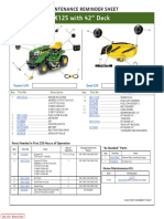 X125 With 42 Deck Maintenance Reminder Sheet