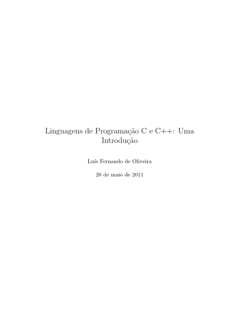 Introdução à Programação em C e C++ | PDF | C (linguagem de programação ...