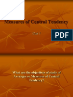 Measures of Central Tendency: Arithmetic Mean, Median and Mode