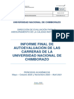 Informe Final de Autoevaluación de Carreras Universidad Nacional de Chimborazo 2021