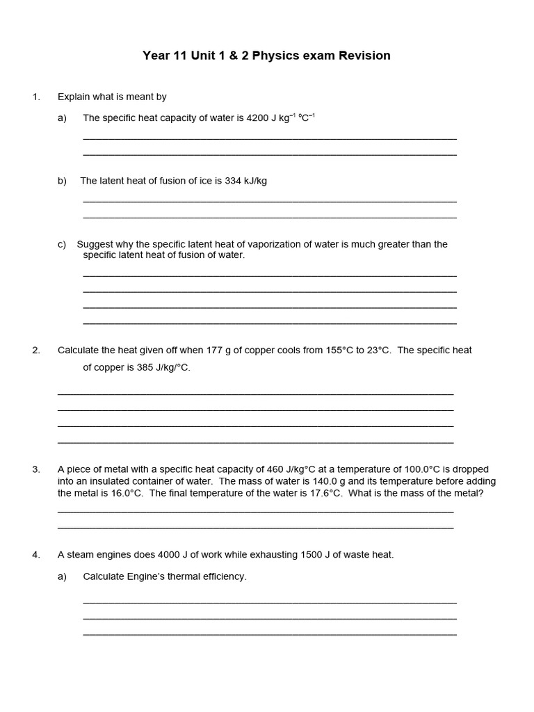Year 11 physics unit 1 and 2 exam revision final pdf electrical